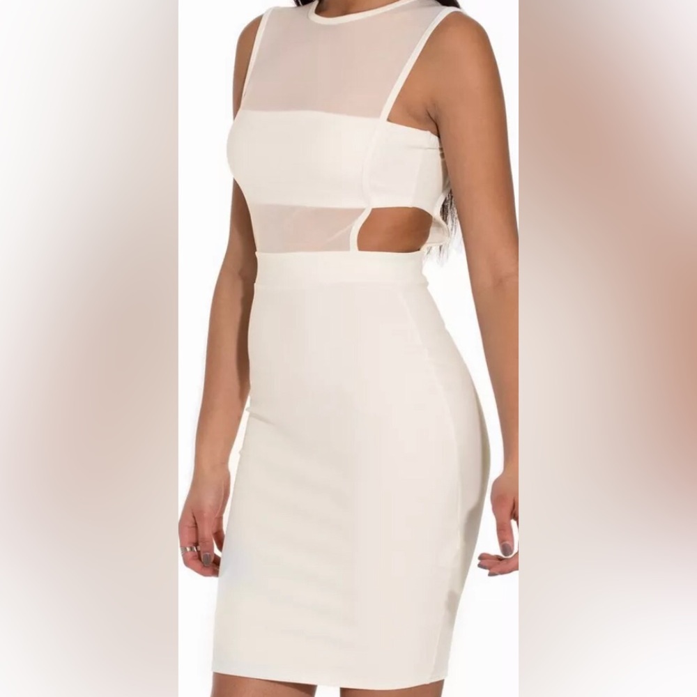 NWT white Guess cutout dress